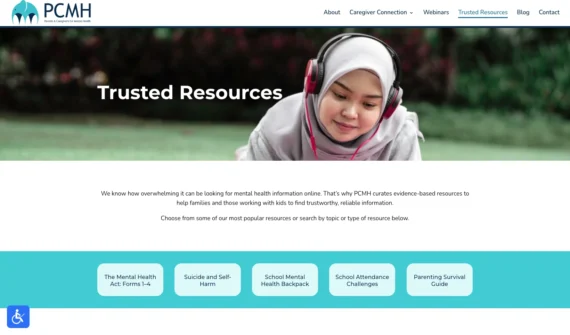 Nonprofit website resource hub webpage