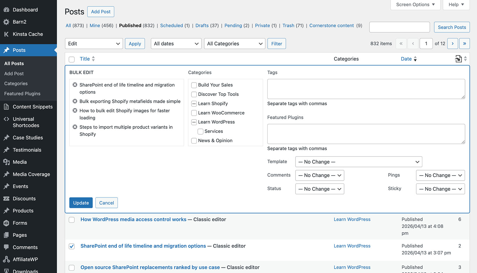 How to Bulk Edit WordPress Custom Fields, Posts, and Pages