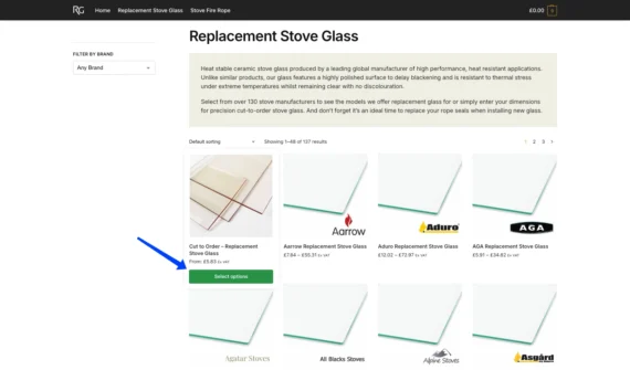 Using WooCommerce Product Options adds a 'select options' button to shop pages