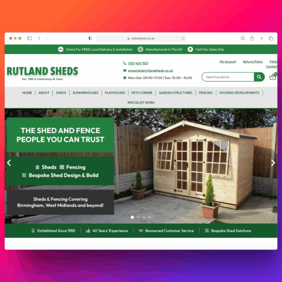 Rutland sheds uses WooCommerce Product Options to create complex product configurators for their shed retail business