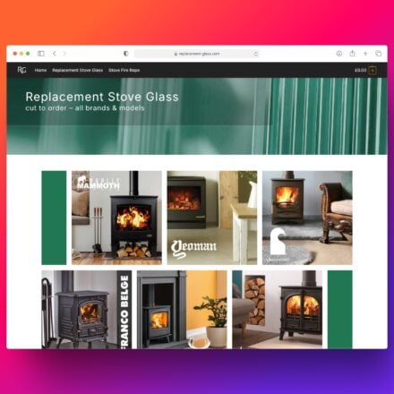 Featured image of the home page of replacement-glass.com who use a custom product pricing formula to sell custom cut glass