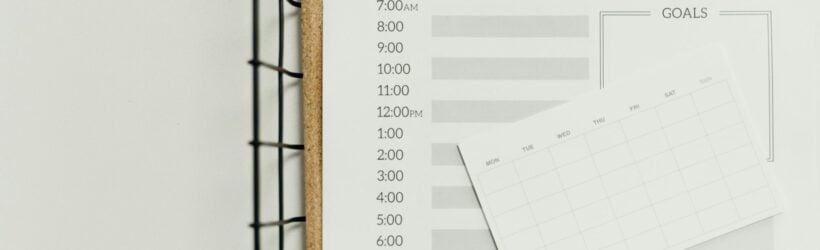 A planner with a schedule, illustrating a routine for sending donation thank-you letters