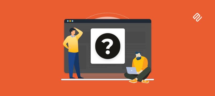 Illustrated header showing two people in front of a browser with a question mark representing Iconic WP alternatives