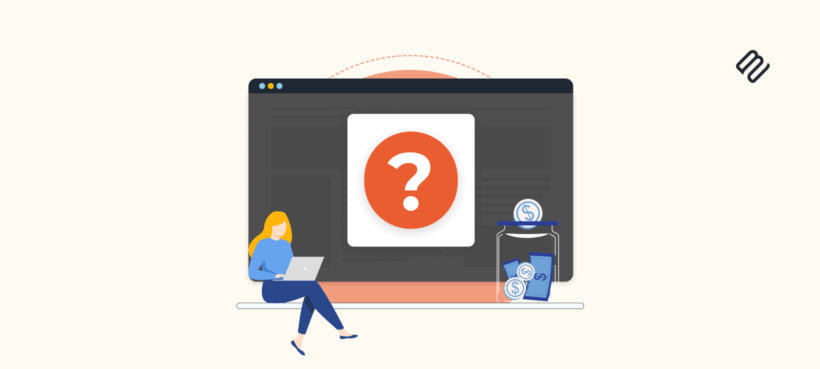 Illustrated header for a GiveWP alternatives guide showing a question mark on screen and a donation jar with coins