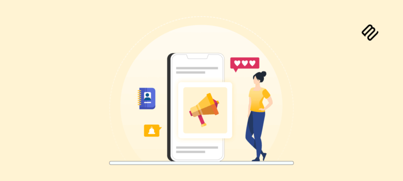 Illustrated header showing a mobile phone with a megaphone and social engagement icons representing a social media toolkit