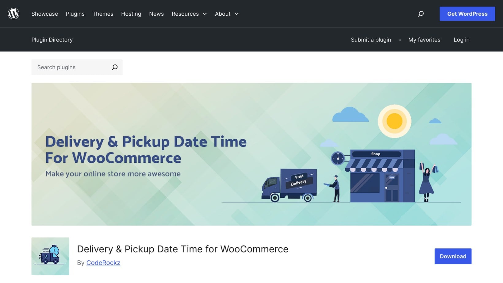 Delivery and Pickup Date Time WooCommerce shipping plugin on WordPress.org