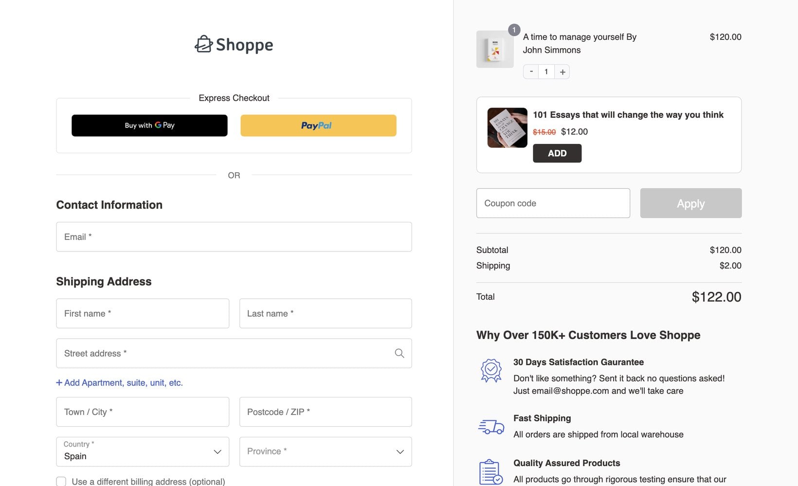 FunnelKit checkout with a discounted book offer as an order bump in the order summary sidebar