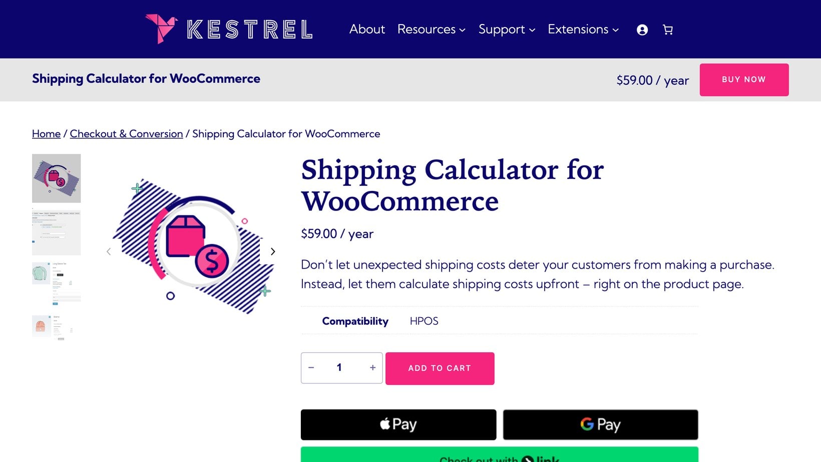 WooCommerce Shipping Calculator product page showing live shipping costs on product pages