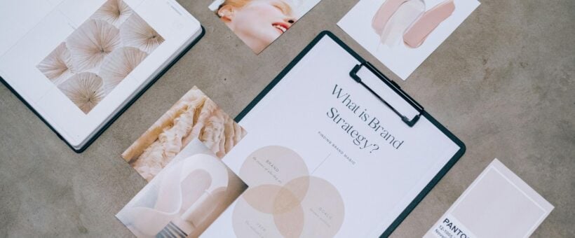 A nonprofit brand identity mood board with a logo, color swatches and typography
