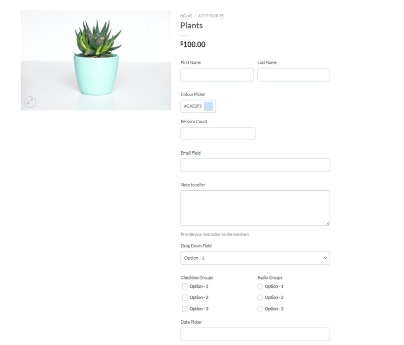 Acowebs Product Addons drag and drop form builder for WooCommerce custom fields