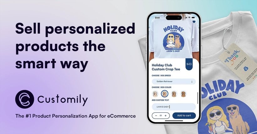 Customily product personalizer showing a custom apparel design preview