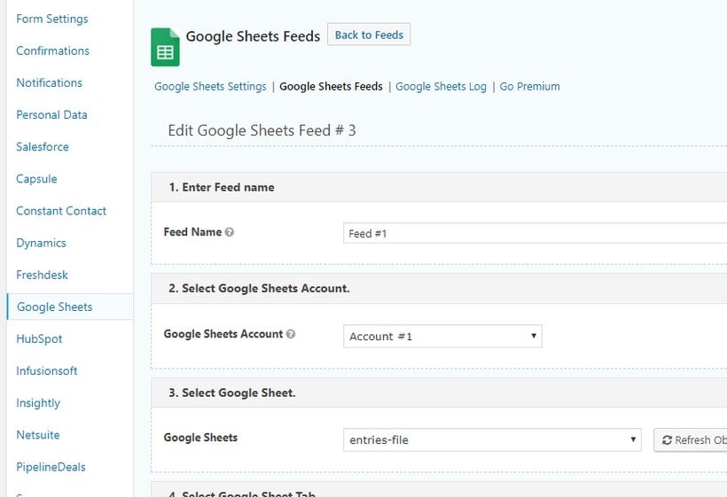 Connector for Gravity Forms and Google Sheets mapping form fields to sheet columns