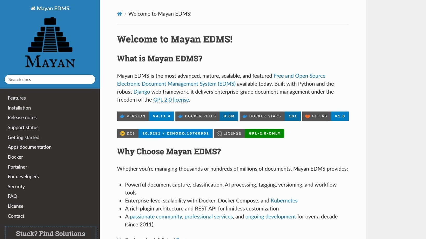 Mayan EDMS open-source document management software project and documentation