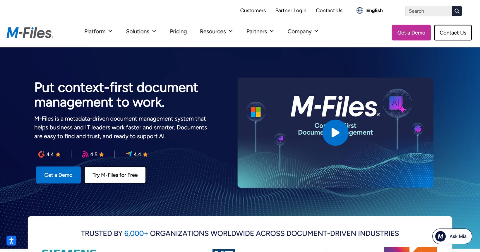 M-Files metadata-driven document management software, an internal system rather than a public document library