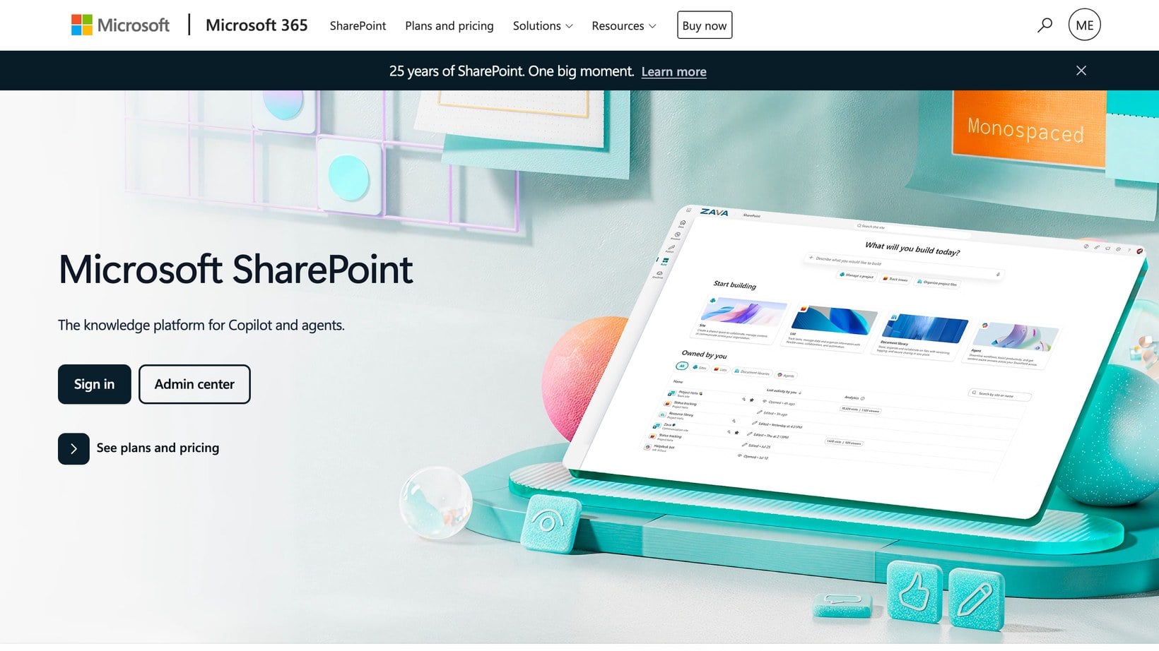 Microsoft SharePoint document library software for internal team file sharing