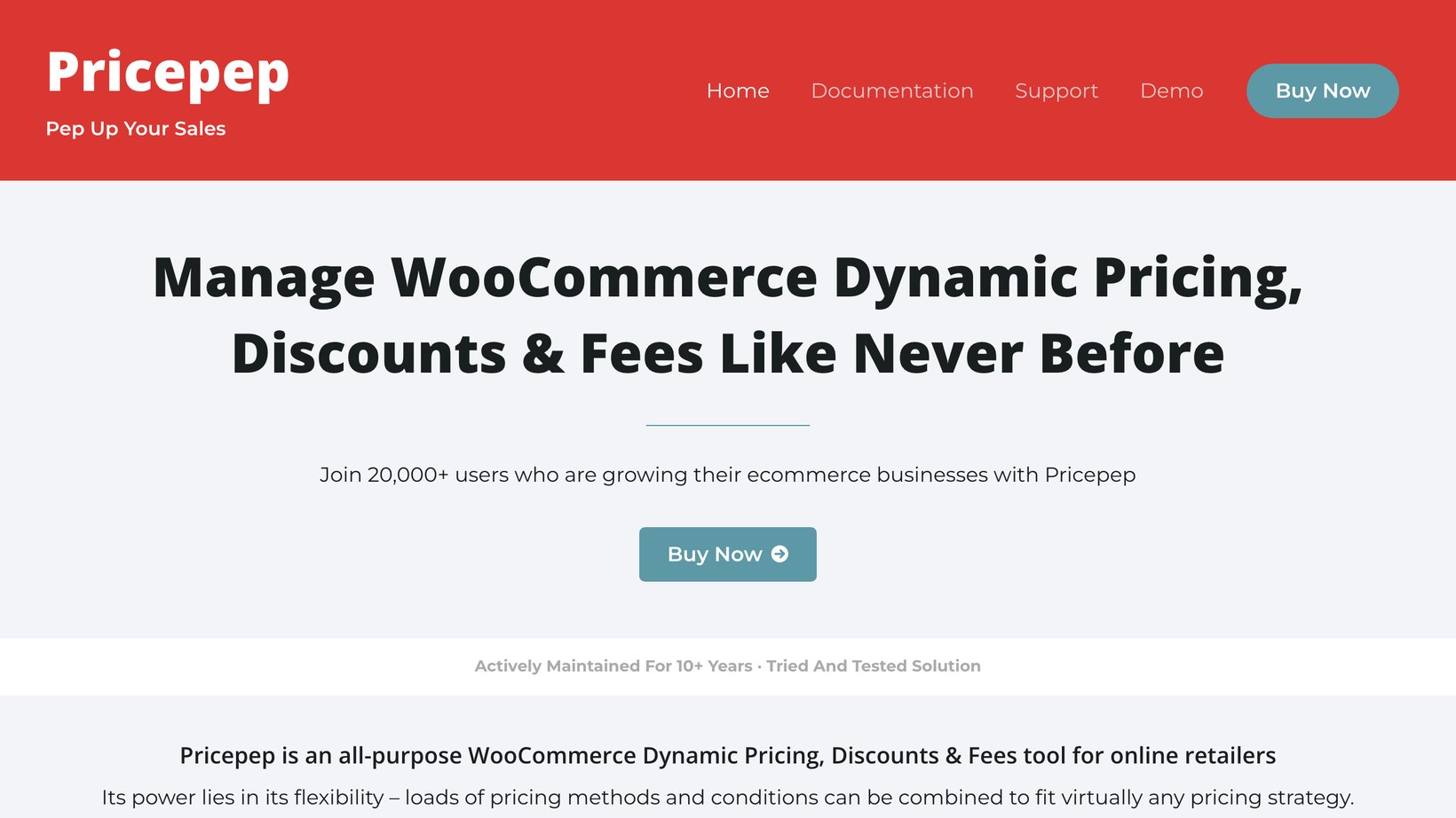 Pricepep WooCommerce dynamic pricing and discounts homepage