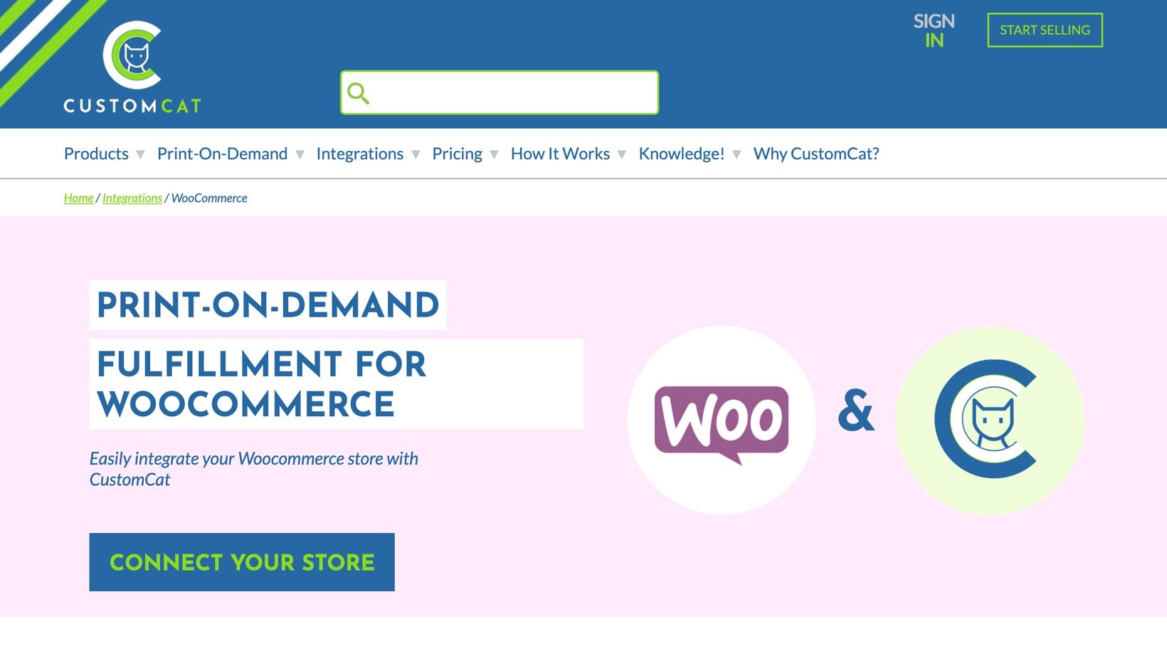 CustomCat print on demand fulfillment integration for WooCommerce