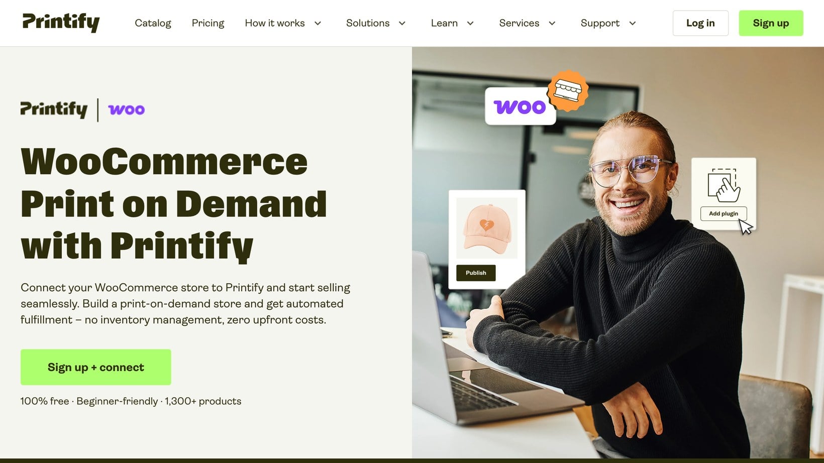 Printify WooCommerce print on demand integration with a free plan and over 1,300 products