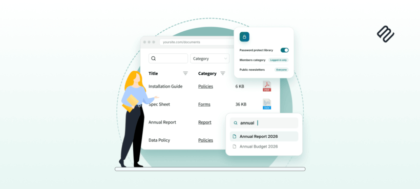 A searchable document library for any website