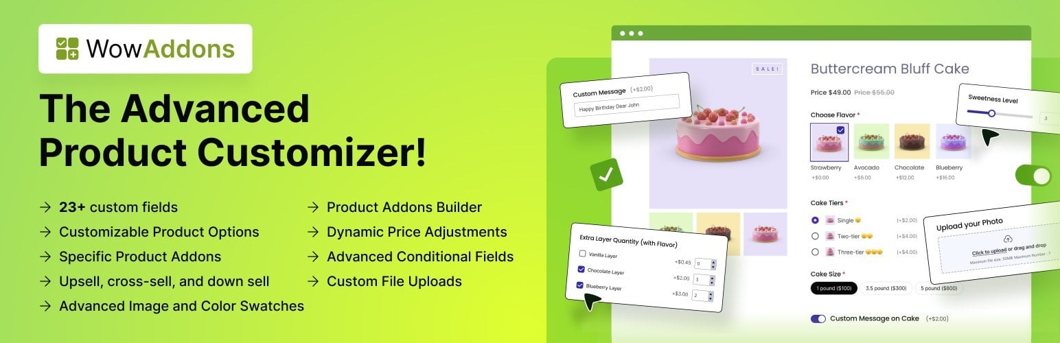 WowAddons WooCommerce product add-ons plugin banner