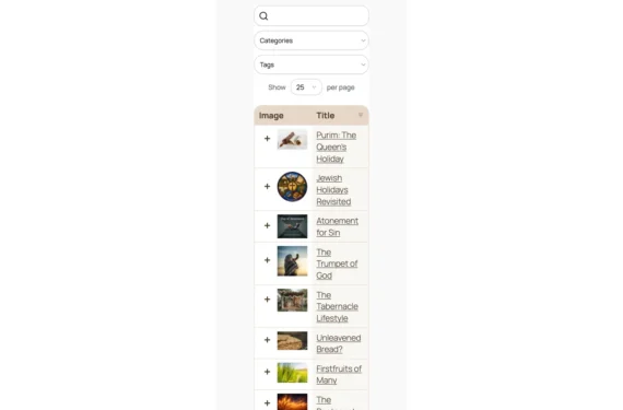 WordPress blog archive page shown responsively on a mobile phone viewport