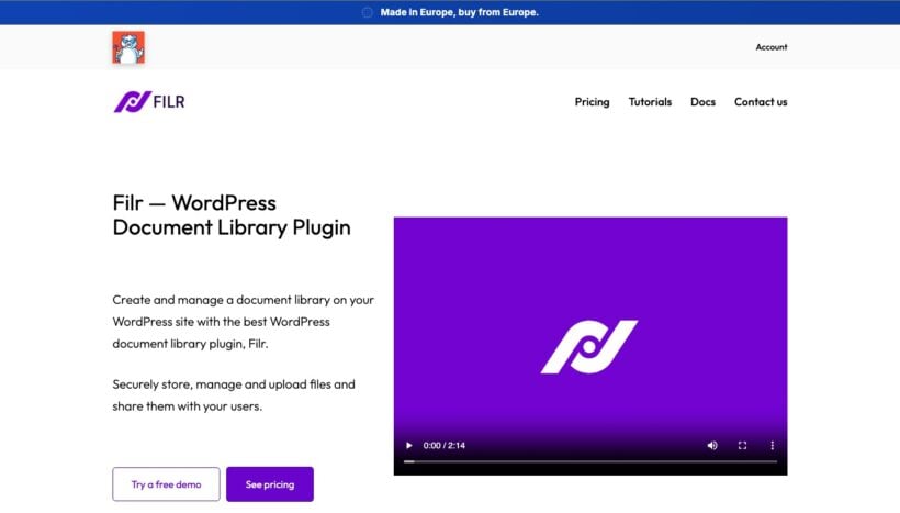 Filr, a WordPress PDF library plugin built around secure file sharing and expiring links
