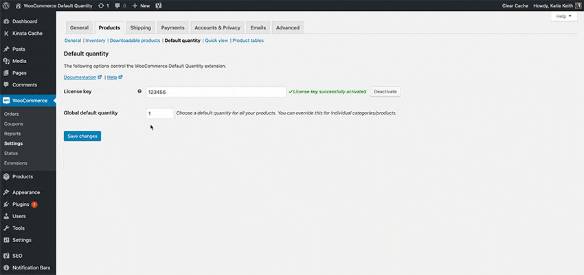 WooCommerce Default Quantity