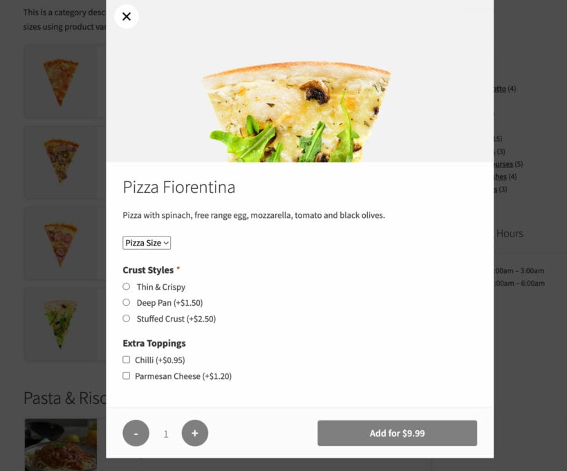 WooCommerce Restaurant Ordering plugin integration