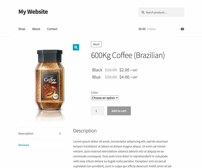 List the price of each product variation individually in WooCommerce