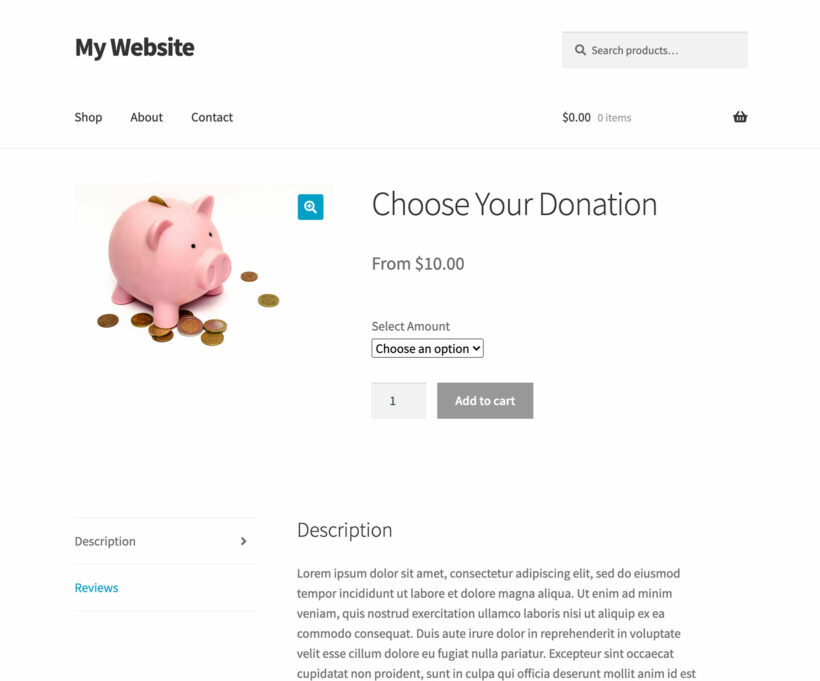 WooCommerce display minimum variation price only