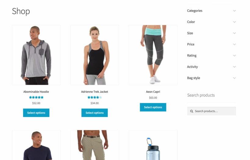 WooCommerce toggle product filters open closed