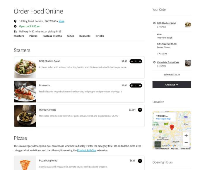 WooCommerce Restaurant Ordering Plugin: Online Food Delivery